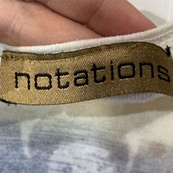 Notations Butterfly Graphic Tee M Blue Brown Rhinestone Print Y2K USA Made VTG - Picture 7 of 9